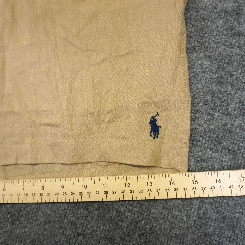 NEW Polo Ralph Lauren Shorts Men 3XLT Beige Khaki Linen Elastic Waist Drawstring